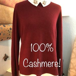 Cashmere Sweater with jeweled collar